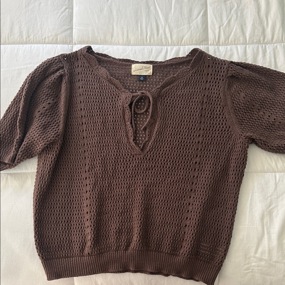 Universal Thread Brown Crochet Top
